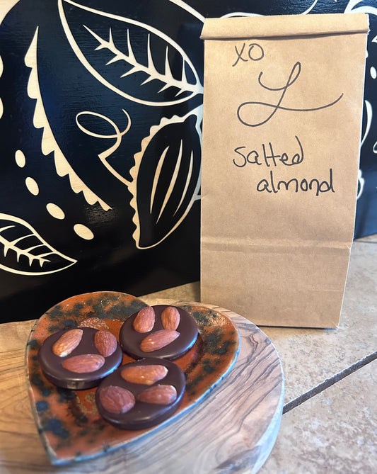 Lulu's - Handcrafted Raw, Organic 70% Salted Almond Chocolates - 3oz Package